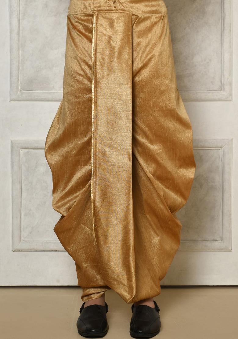 Navy Blue Embroidered Jacquard Indo Western Sherwani Set For Men