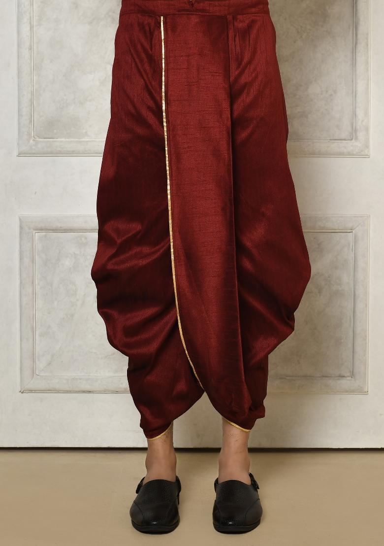 Gold Embroidered Jamewar Indo Western Sherwani Set For Men