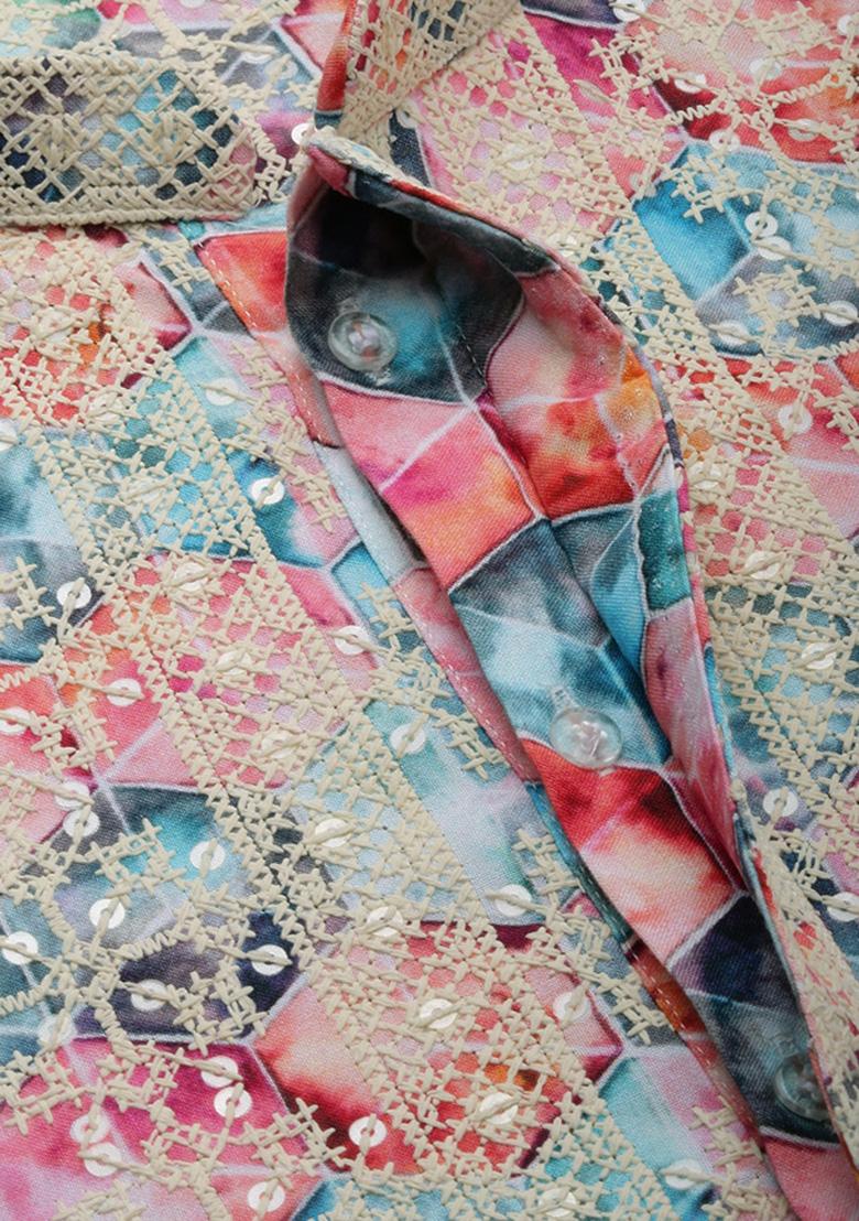 Blue Chikankari Cotton Kurta Sets For Men