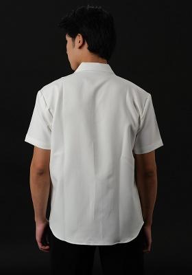 White Embroidered Rayon Shirt For Men
