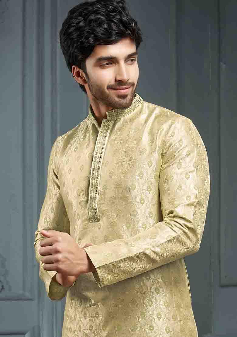 Multicolor Jacquard Jacquard Kurta Set For Men