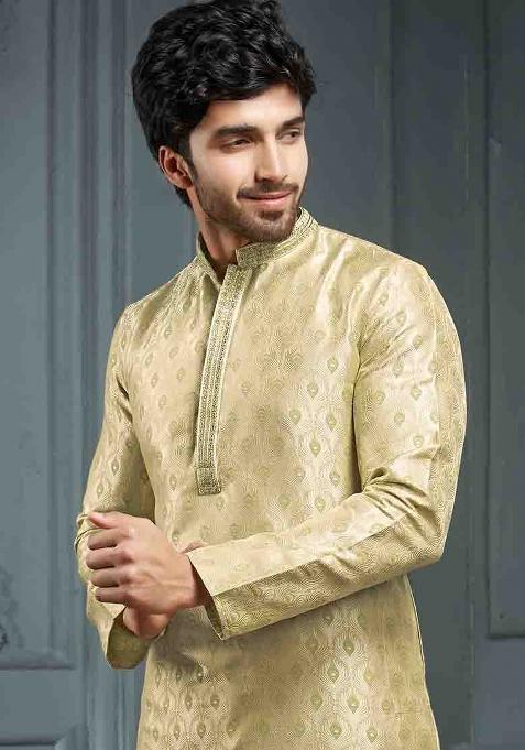 Multicolor Jacquard Jacquard Kurta Set For Men