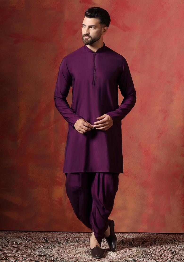 Beige Abstract Print Cotton Nehru Jacket Set For Men