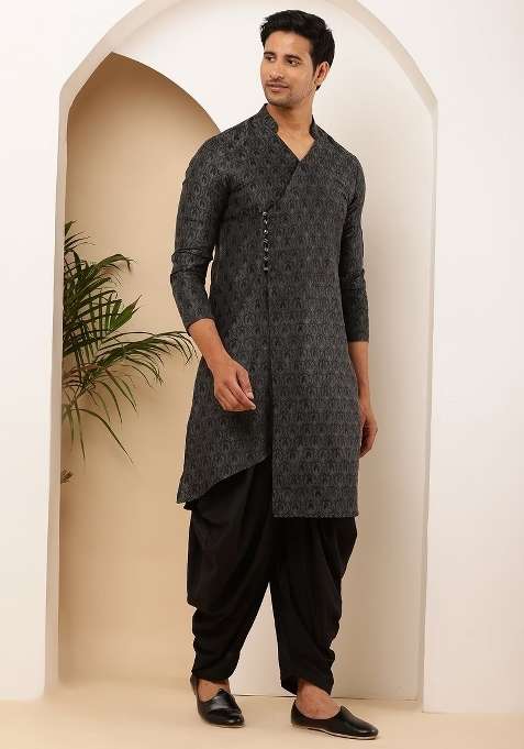 Smokey Textured Viscose Kurta For Men