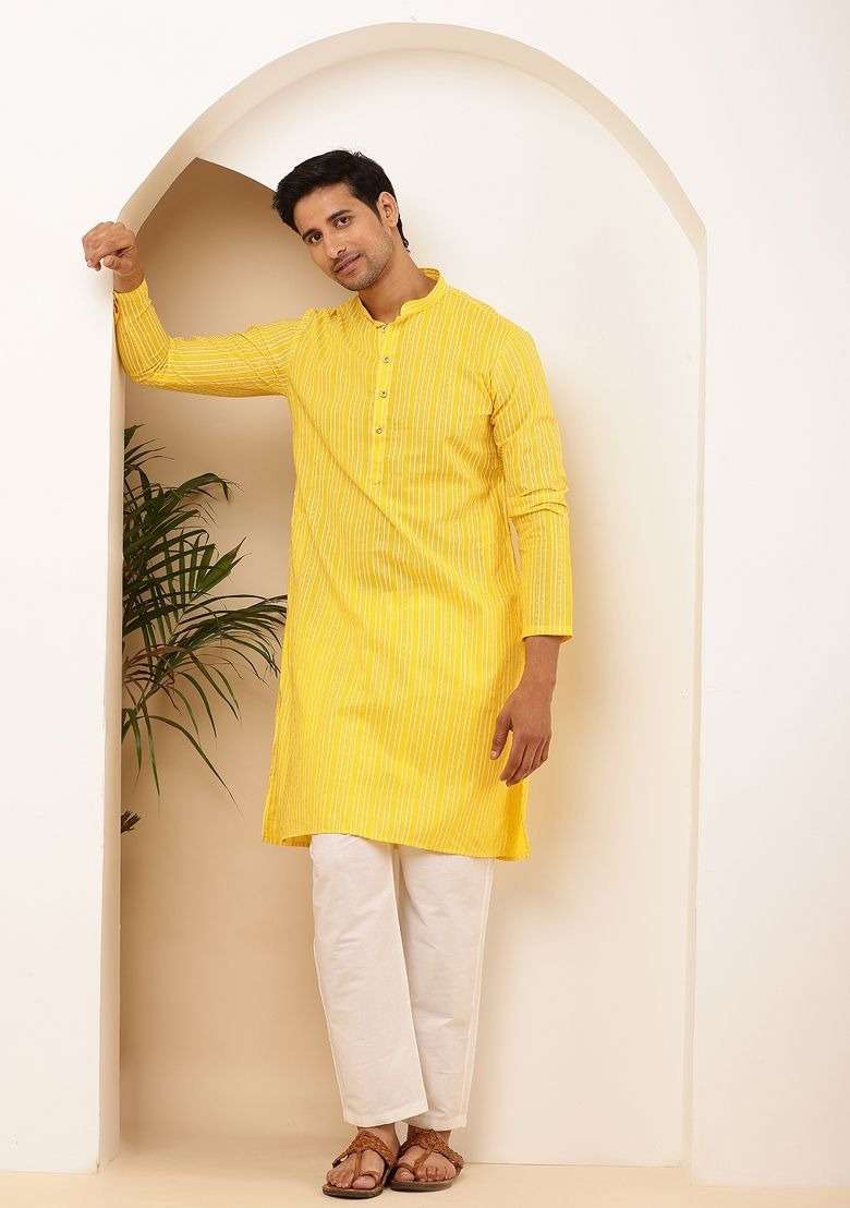 Sunshine Embroidered Viscose Kurta For Men - Indya