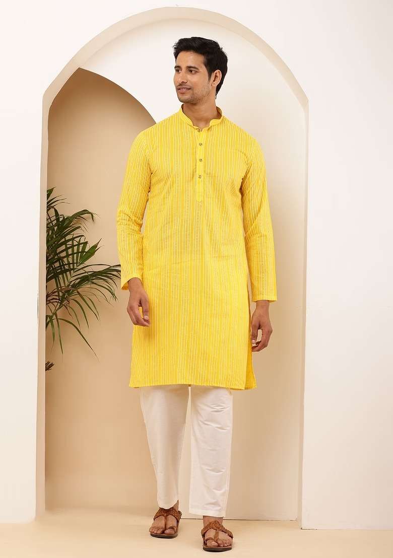 Sunshine Embroidered Viscose Kurta For Men - Indya