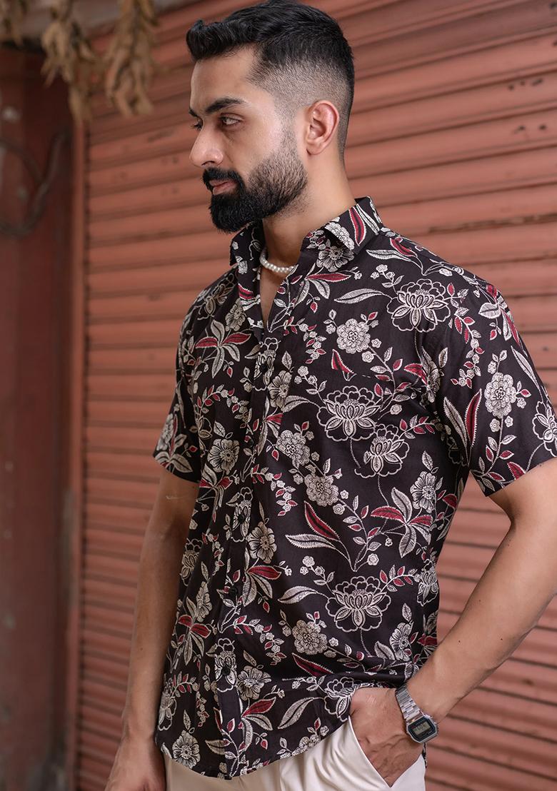 Multi Color Printed Cotton Shirt For Men