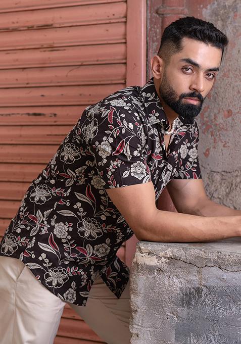 Multi Color Printed Cotton Shirt For Men