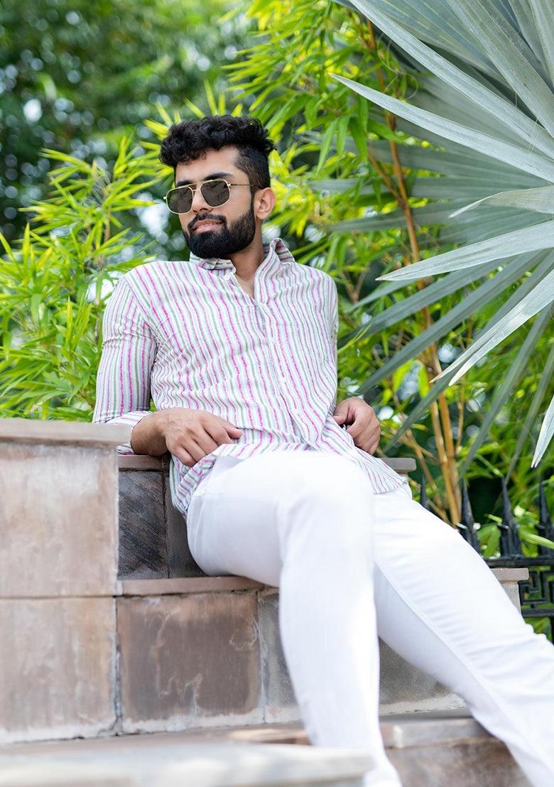 Multi Color Printed Cotton Shirt For Men