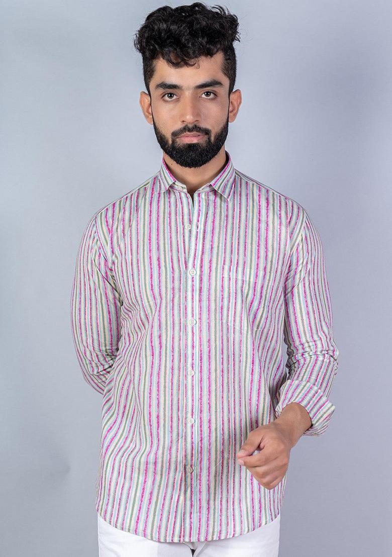 Multi Color Printed Cotton Shirt For Men