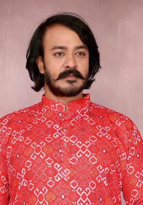 Red Embellished Cotton Kurta Set For Men