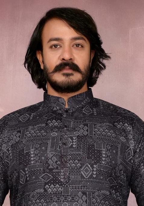 Black Embellished Cotton Kurta Set For Men