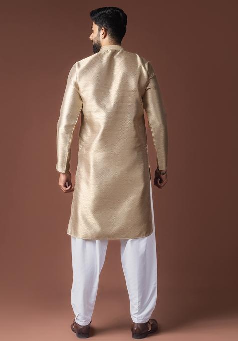 Dessert Weaved Jacquard Kurta For Men