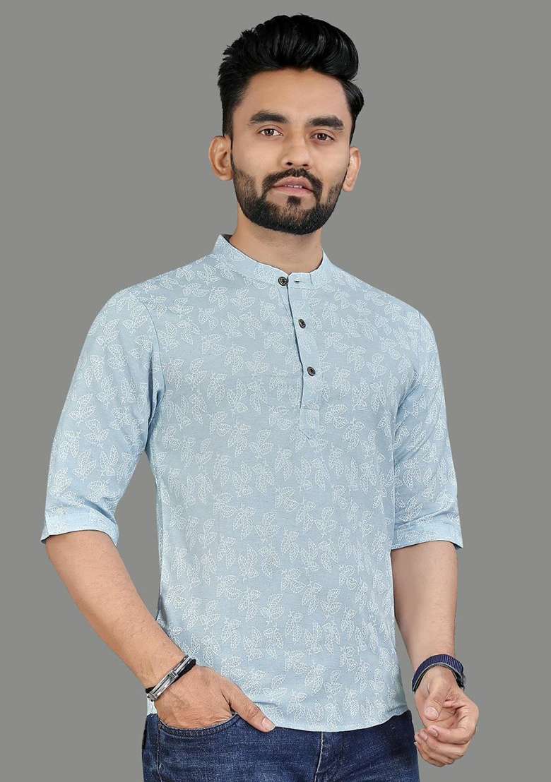 Off White Embroidery Sequins Work Bhagulpuri Silk Blend Kurta Set For Men - Indya