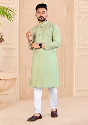 Multicolor Printed Cotton Blend Kurta For Men