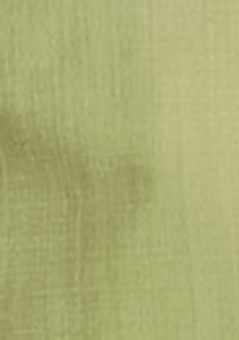 Green Plain Linen Kurta For Men - Indya