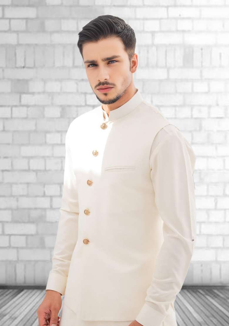 White Embroidered Cotton Kurta Set - Indya