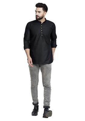 White Traditional Cotton Blend Kurta For Men