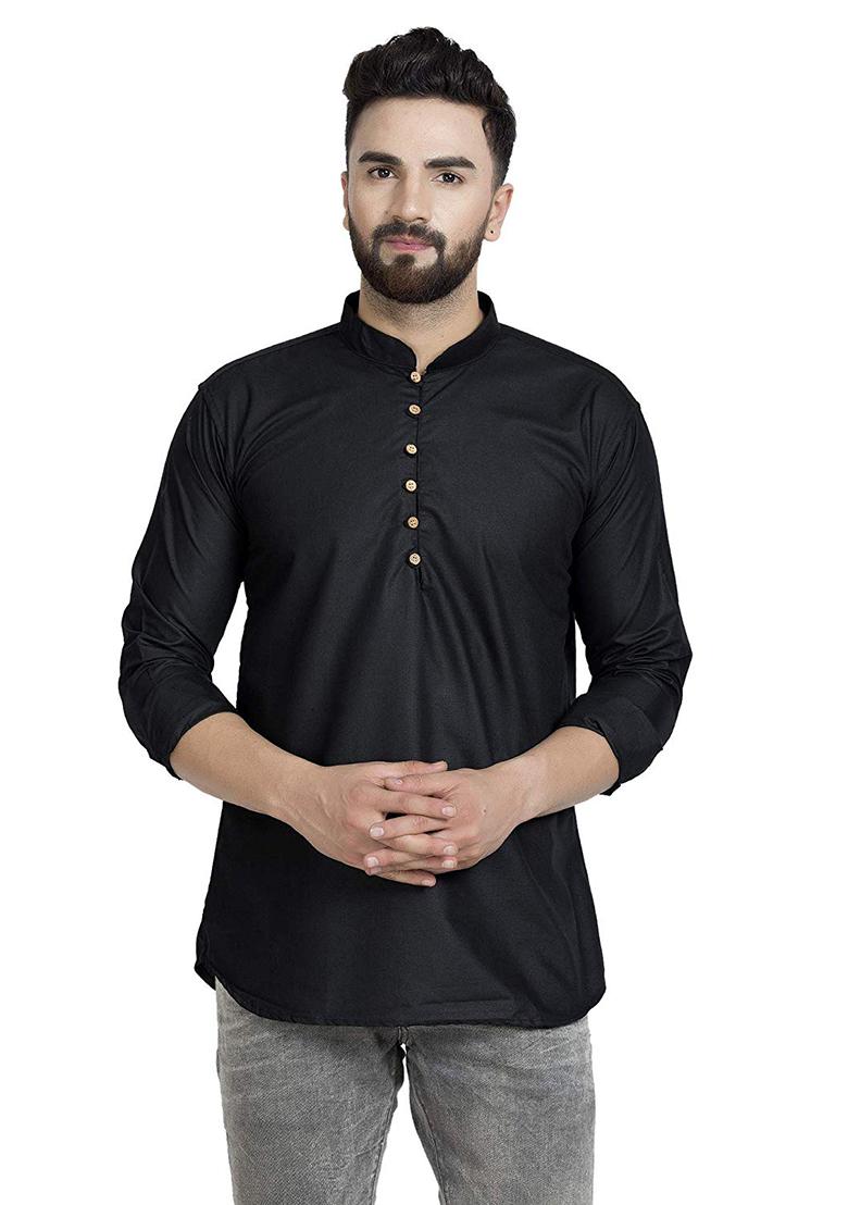 White Traditional Cotton Blend Kurta For Men - Indya