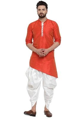 Sea Green Traditional Dupion Silk Kurta Set For Men
