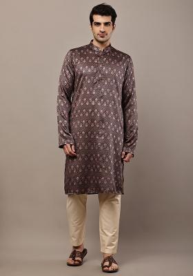 Multicolor Embroidered Viscose Kurta For Men