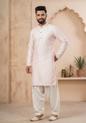 Black Embroidery Cotton Kurta For Men