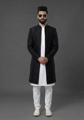 White Plain Silk Pyjama Set For Men