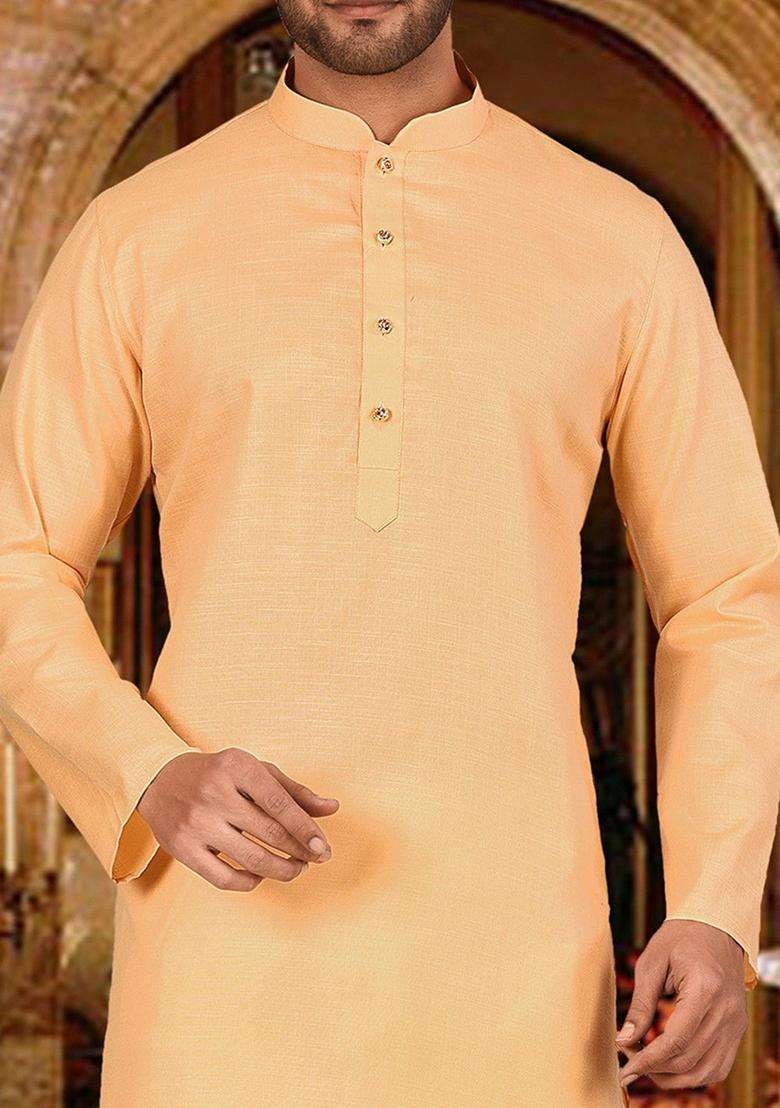Royal Blue Cotton Kurta Set For Men - Indya