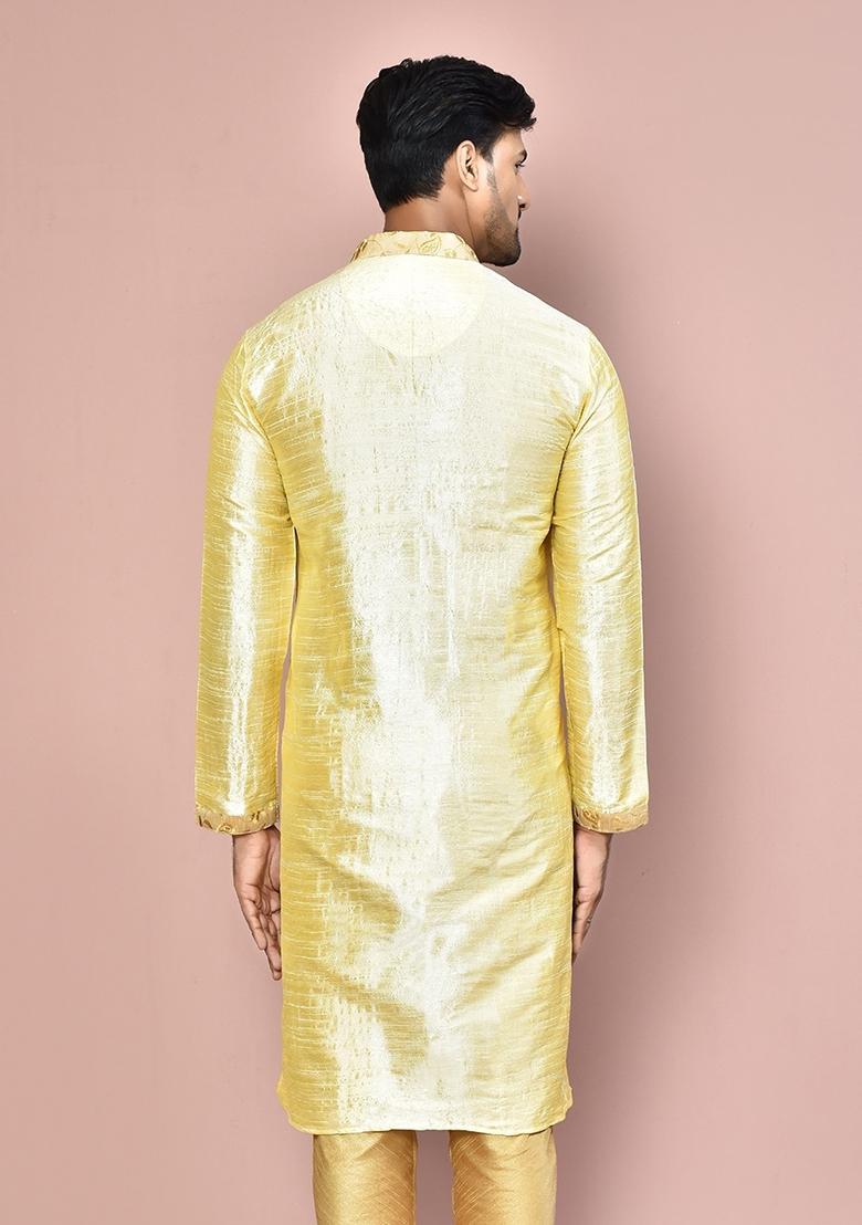 Fawn Silk Kurta For Men - Indya