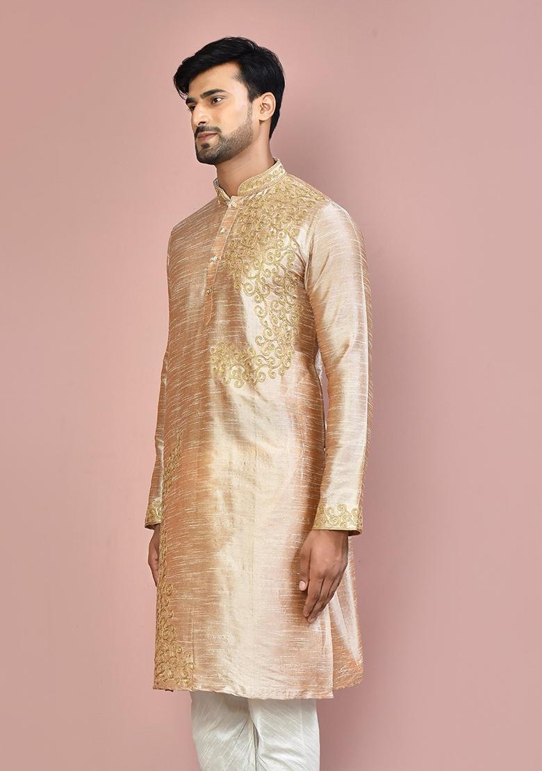 Chiku Silk Kurta For Men - Indya