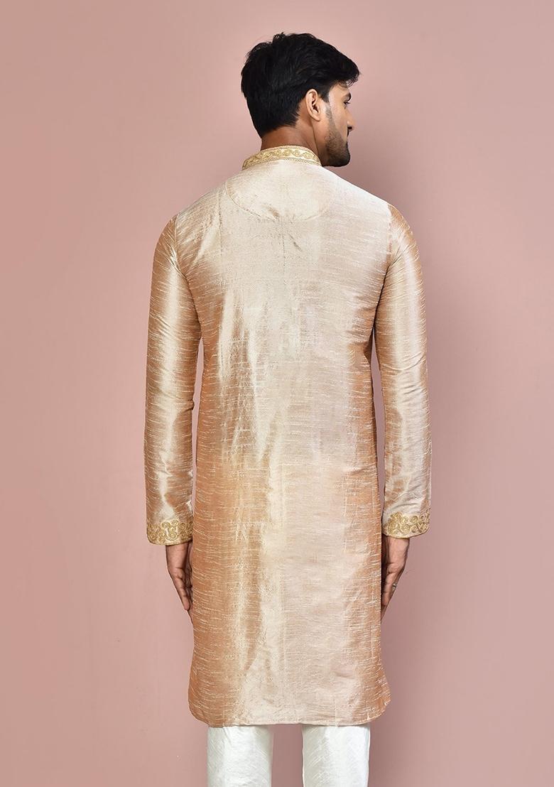Chiku Silk Kurta For Men - Indya