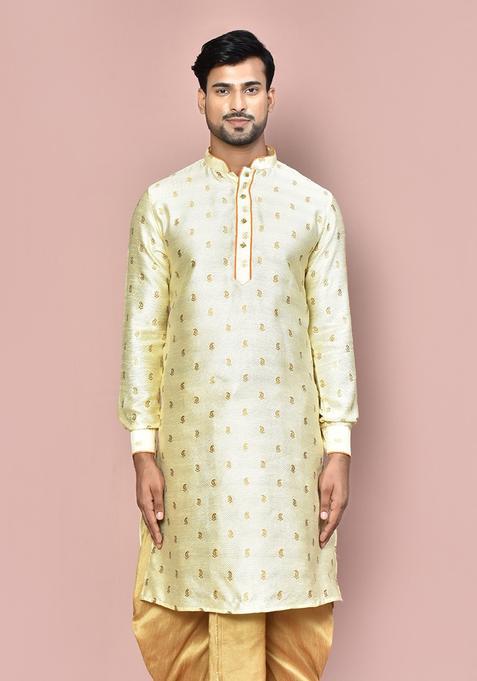 Light Yellow Kurta For Men