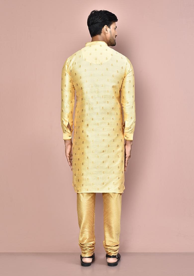 Beige Kurta Set For Men - Indya