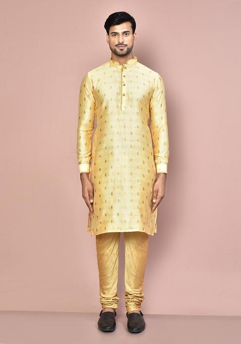 Beige Kurta Set For Men