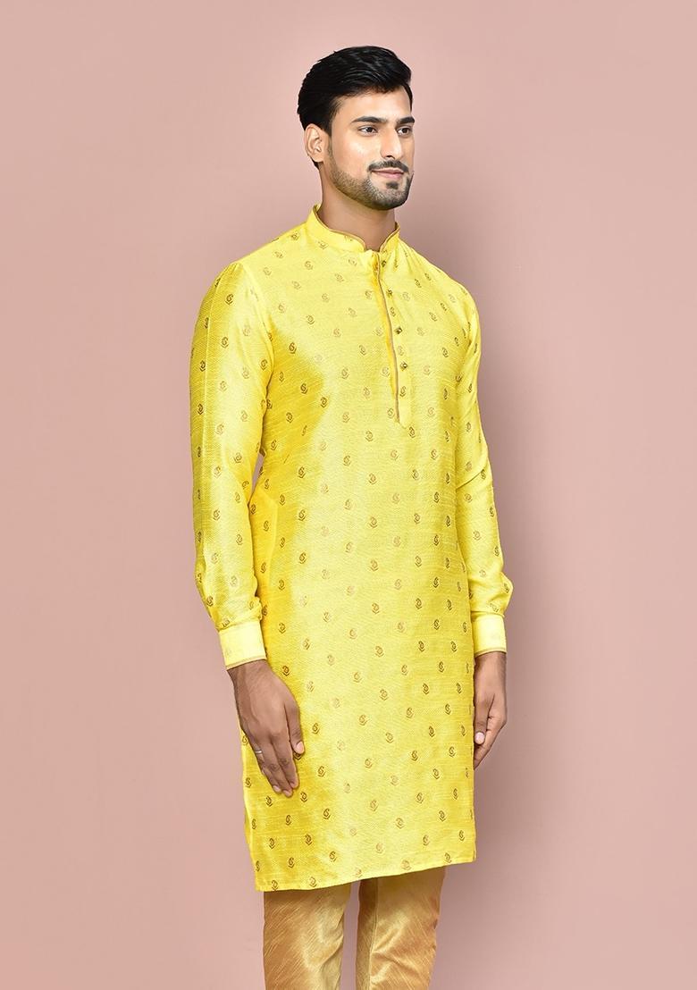 Yellow Kurta For Men - Indya
