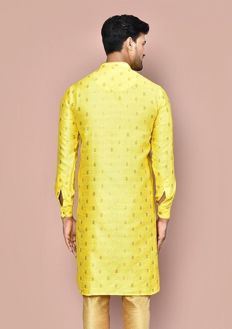 Yellow Kurta For Men - Indya
