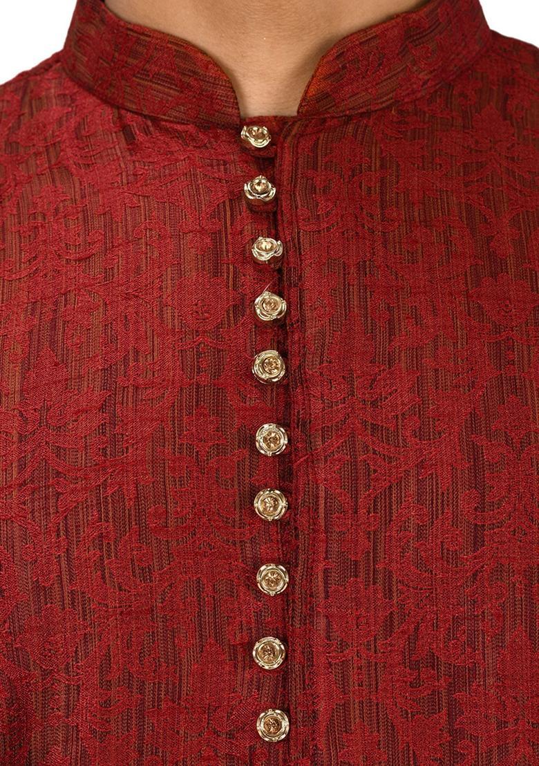 Red Kurta For Men - Indya