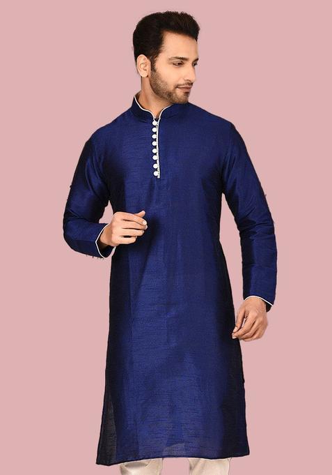 Cream Silk Kurta For Men