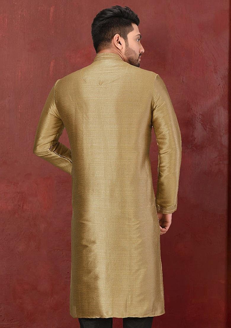 Rust Mulbury Kurta For Men - Indya