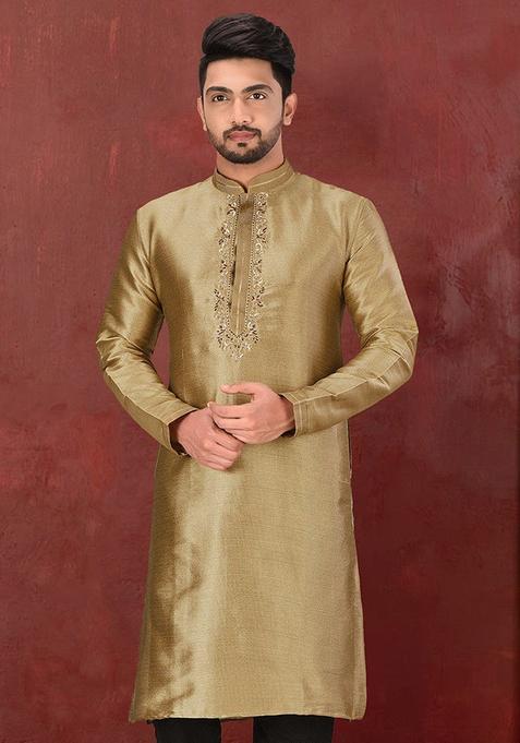 Rust Mulbury Kurta For Men