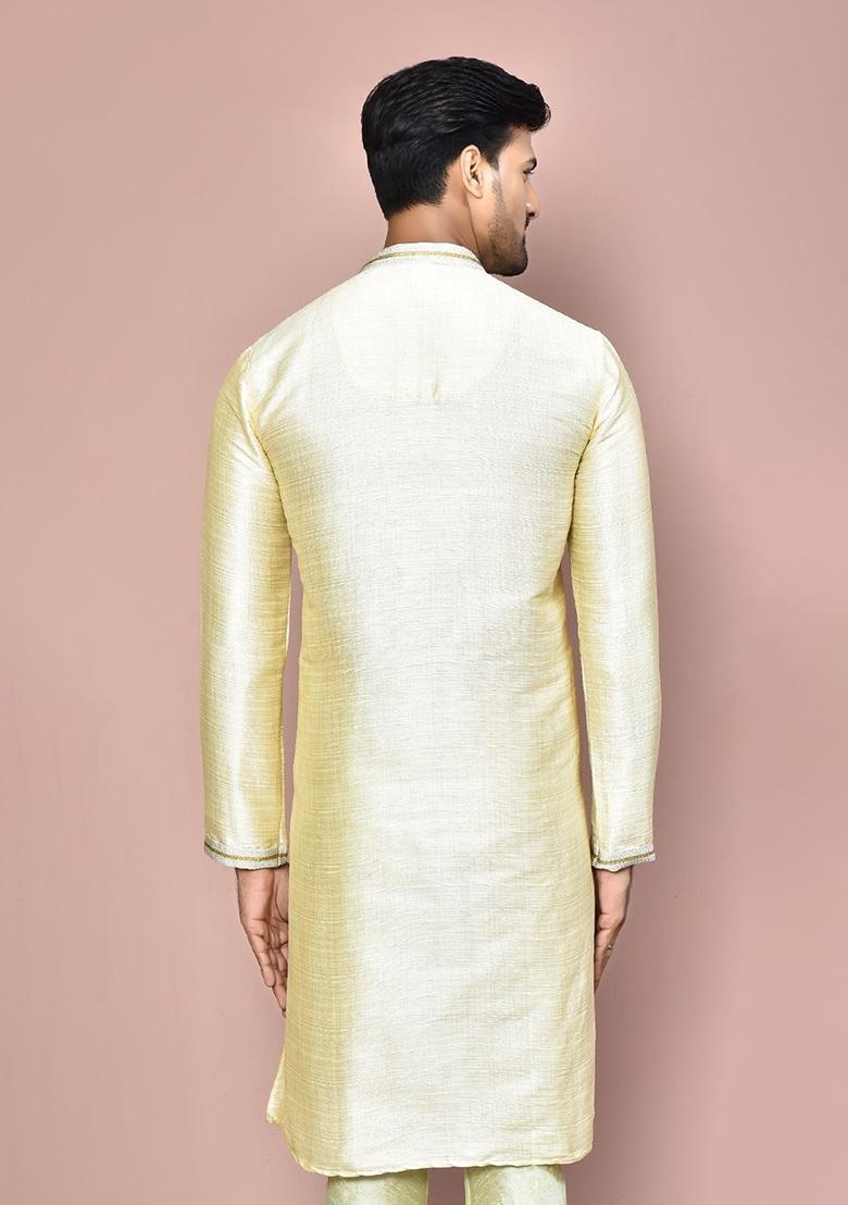 Cream Mulbury Kurta For Men - Indya