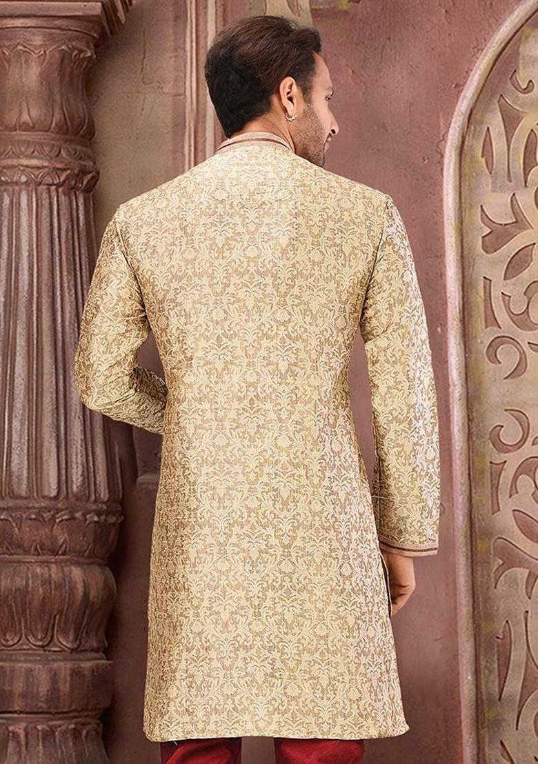 Brown Mulbury Kurta For Men - Indya