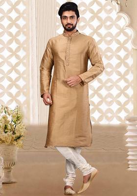 Maroon Hand Work Silk Kurta Set For Men