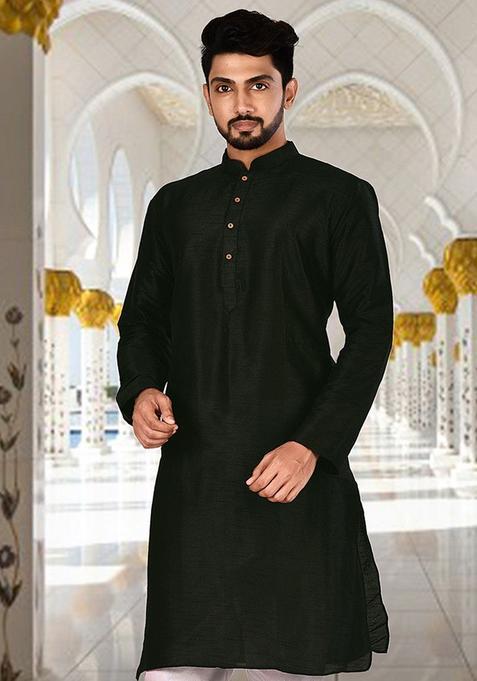 Cream Silk Kurta For Men