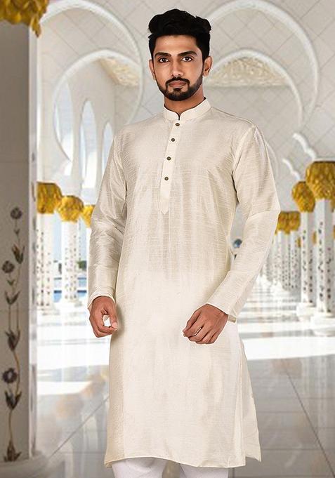 Red Silk Kurta For Men