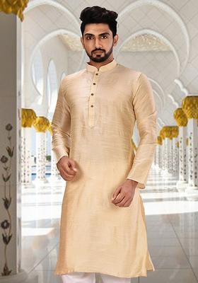 Grey Silk Kurta For Men