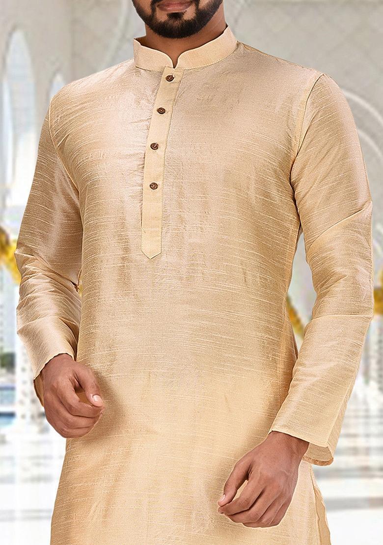 Grey Silk Kurta For Men - Indya