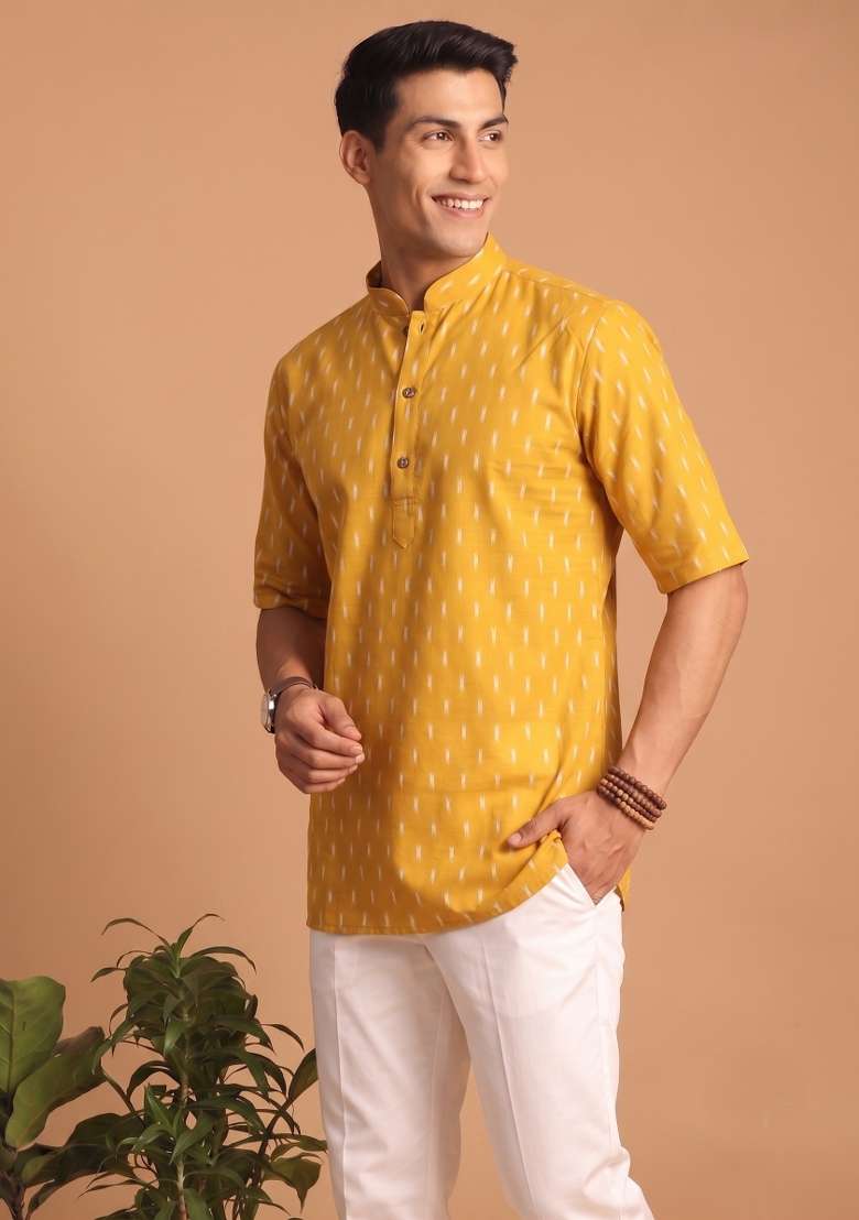 Multicolor Printed Cotton Kurta For Men - Indya
