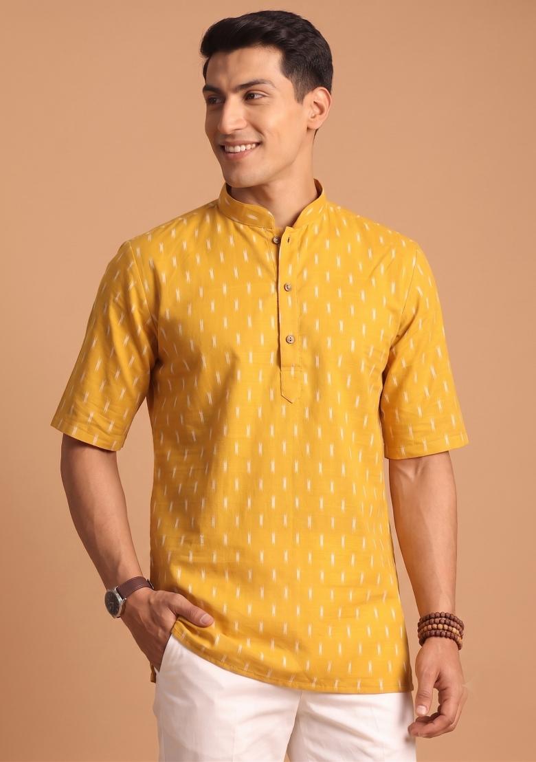 Multicolor Printed Cotton Kurta For Men - Indya
