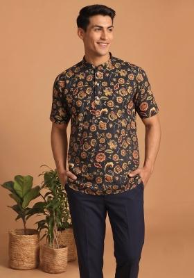 Multicolor Printed Cotton Kurta For Men